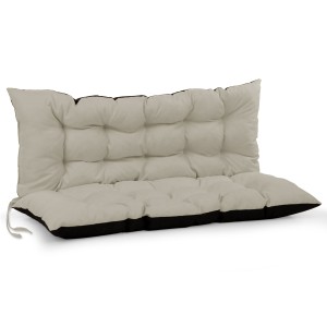 Wodoodporna poduszka ogrodowa 100 x 120 cm na ławkę, huśtawkę - kolor szaro - beżowy