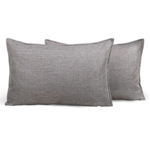 Dekoracyjna poszewka w jodełkę 30 x 50 cm w kolorze popielatym