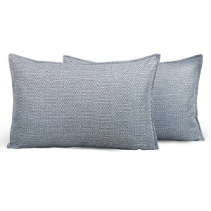 Dekoracyjna poszewka w jodełkę 30 x 50 cm w kolorze niebieskim