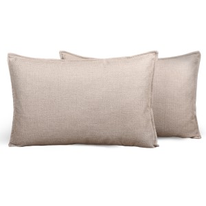 Dekoracyjna poszewka w jodełkę 40 x 80 cm w kolorze kremowym