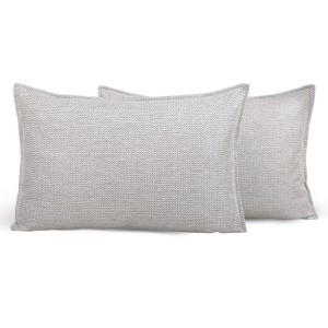 Dekoracyjna poszewka w jodełkę 40 x 80 cm w kolorze jasnoszarym