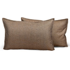 Dekoracyjna poszewka w jodełkę 40 x 60 cm w kolorze brązowym