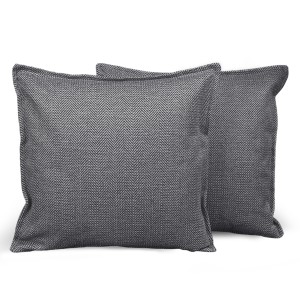 Dekoracyjna poszewka w jodełkę 60 x 60 cm w kolorze ciemnoszarym