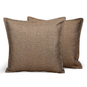 Dekoracyjna poszewka w jodełkę 60 x 60 cm w kolorze brązowym