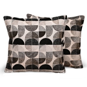 Poszewka z geometrycznym wzorem 30 x 30 cm w kolorze ciemnoszarym