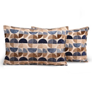Poszewka z geometrycznym wzorem 30 x 50 cm w kolorze beżowo-niebieskim