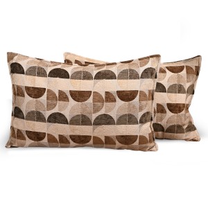 Poszewka z geometrycznym wzorem 40 x 80 cm w kolorze beżowym