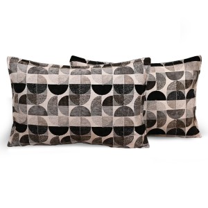 Poszewka z geometrycznym wzorem 40 x 80 cm w kolorze ciemnoszarym