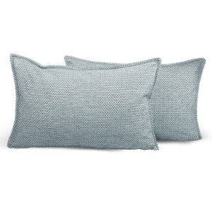 Poszewka ze wzorem w jodełkę 30 x 50 cm w kolorze niebieskim