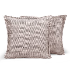 Poszewka ze wzorem w jodełkę 35 x 35 cm w kolorze beżowym