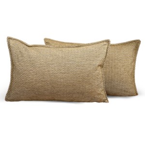 Poszewka ze wzorem w jodełkę 40 x 60 cm w kolorze żółtym