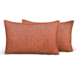 Poszewka ze wzorem w jodełkę 40 x 80 cm w kolorze pomarańczowym