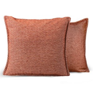 Poszewka ze wzorem w jodełkę 45 x 45 cm w kolorze pomarańczowym