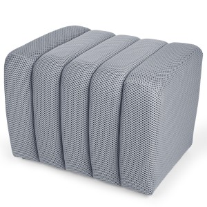 Designerska pufa strukturalna 48 x 60 cm w kolorze jasnoszarym