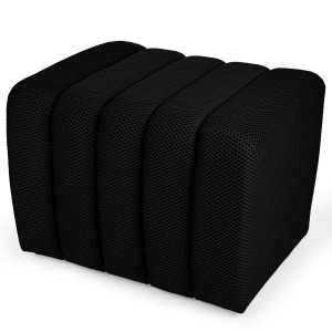 Designerska pufa strukturalna 48 x 60 cm w kolorze czarnym