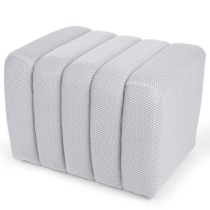 Designerska pufa strukturalna 48 x 60 cm w kolorze białym