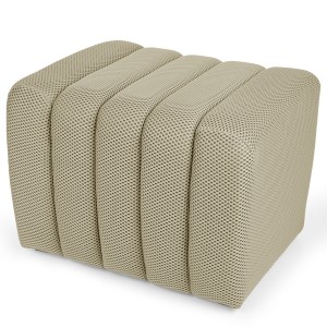 Designerska pufa strukturalna 48 x 60 cm w kolorze beżowym