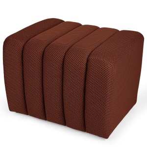 Designerska pufa strukturalna 48 x 60 cm w kolorze ciemnopomarańczowym