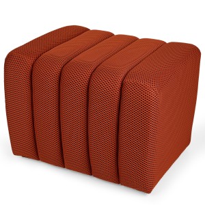 Designerska pufa strukturalna 48 x 60 cm w kolorze pomarańczowym