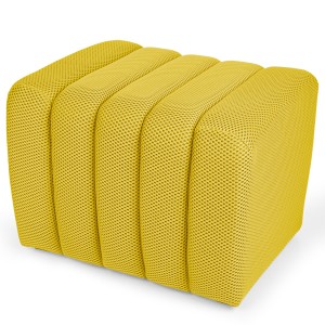 Designerska pufa strukturalna 48 x 60 cm w kolorze żółtym