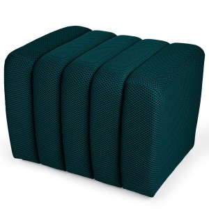 Designerska pufa strukturalna 48 x 60 cm w kolorze morskim