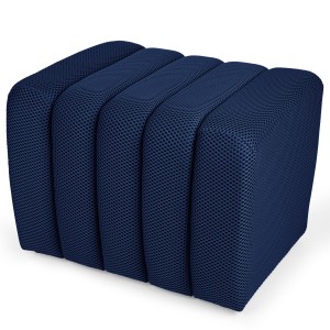 Designerska pufa strukturalna 48 x 60 cm w kolorze granatowym