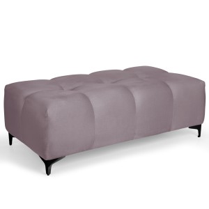 Pikowana pufa welurowa 63 x 121 cm w kolorze liliowym