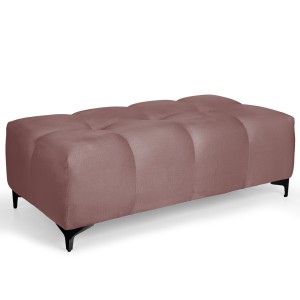 Pikowana pufa welurowa 63 x 121 cm w kolorze różowym