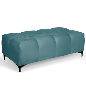 Pikowana pufa welurowa 63 x 121 cm w kolorze niebieskim