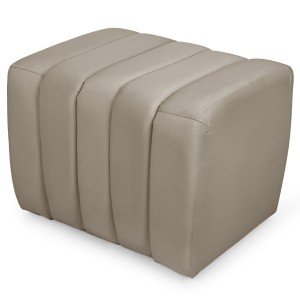 Designerska pufa welurowa 48 x 60 cm w kolorze szarym