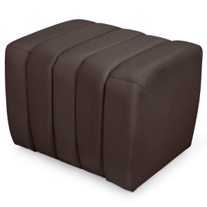 Designerska pufa welurowa 48 x 60 cm w kolorze brązowym