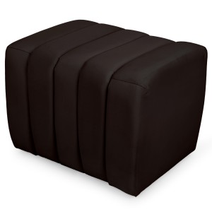 Designerska pufa welurowa 48 x 60 cm w kolorze ciemnobrązowym