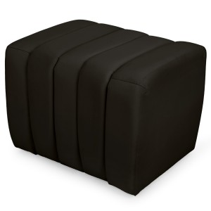 Designerska pufa welurowa 48 x 60 cm w kolorze hebanowym