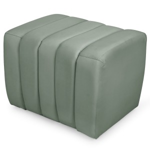 Designerska pufa welurowa 48 x 60 cm w kolorze miętowym