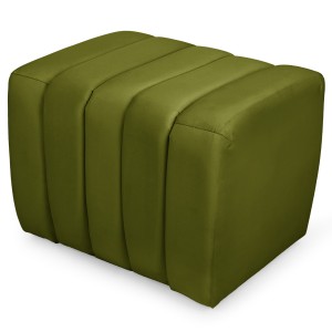 Designerska pufa welurowa 48 x 60 cm w kolorze zielonym