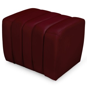 Designerska pufa welurowa 48 x 60 cm w kolorze burgundowym
