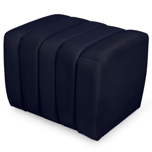 Designerska pufa welurowa 48 x 60 cm w kolorze ciemnogranatowym