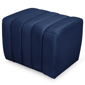 Designerska pufa welurowa 48 x 60 cm w kolorze granatowym