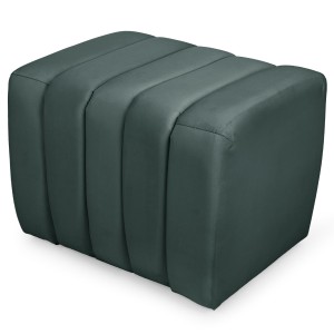 Designerska pufa welurowa 48 x 60 cm w kolorze ciemnozielonym