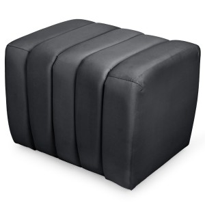 Designerska pufa welurowa 48 x 60 cm w kolorze szarym