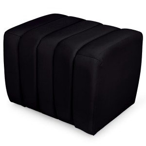 Designerska pufa welurowa 48 x 60 cm w kolorze czarnym