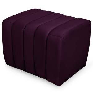 Designerska pufa welurowa 48 x 60 cm w kolorze ciemnofioletowym