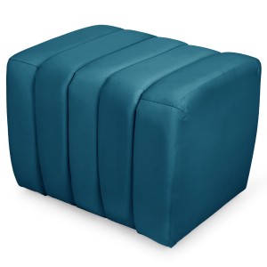 Designerska pufa welurowa 48 x 60 cm w kolorze niebieskim