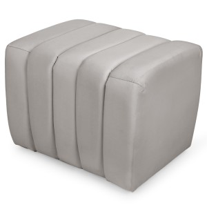 Designerska pufa welurowa 48 x 60 cm w kolorze srebrnym