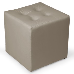 Szara welurowa pufa 41 x 41 cm w formie kostki