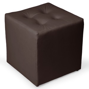 Brązowa welurowa pufa 41 x 41 cm w formie kostki