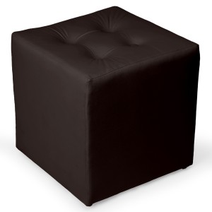 Ciemnobrązowa welurowa pufa 41 x 41 cm w formie kostki