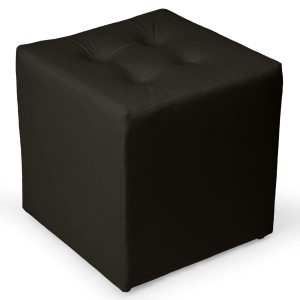 Hebanowa welurowa pufa 41 x 41 cm w formie kostki