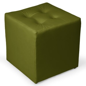 Zielona welurowa pufa 41 x 41 cm w formie kostki