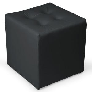 Ciemnoszara welurowa pufa 41 x 41 cm w formie kostki